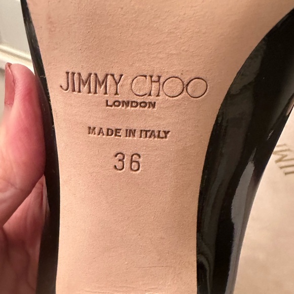 Authentic Jimmy Choo London Love 100 Black Patent Leather Pumps size 36 - Picture 7 of 9
